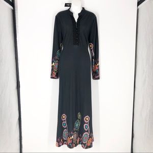 Miss Maxi Medium Black Boho Long Sleeve Maxi Dress
